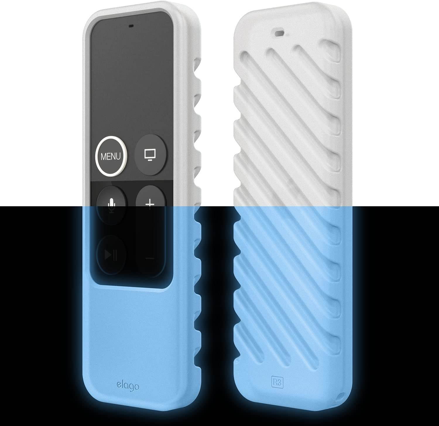 elago R3 Protective Case Compatible with Apple TV Siri Remote 1st Generation (Nightglow Blue) - Extra Protection, Durable Silicone, Lanyard Included, Full Access