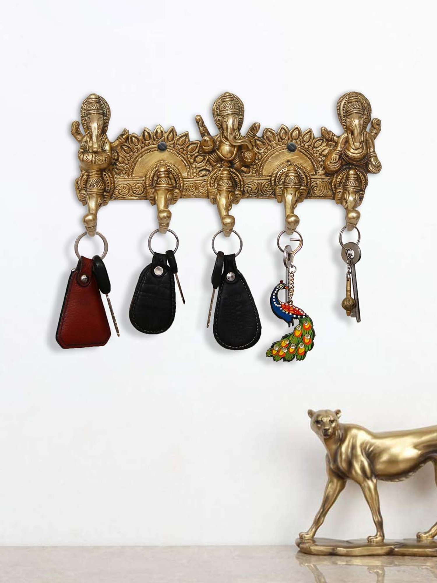 Art Street Black Mdf Jharokha Jali Square Hanging Ornaments Wall Art - Set of 4