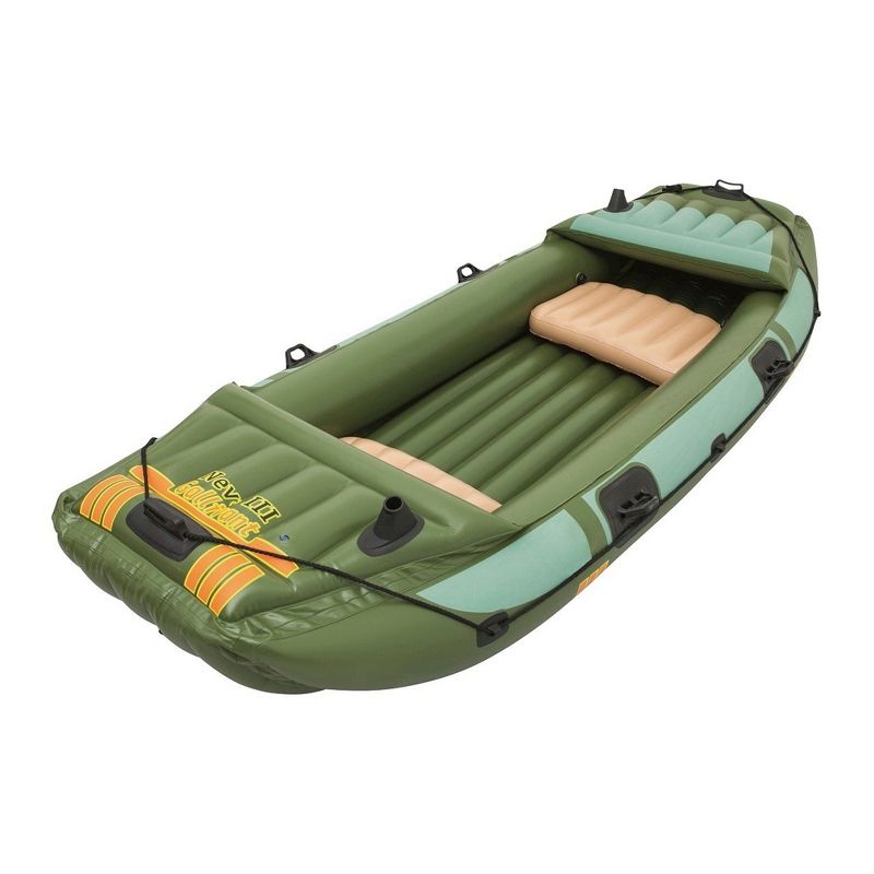 Intex Excursion 5 Person Inflatable Raft, 2 Oars and 2 Red Life Jackets, L/XL