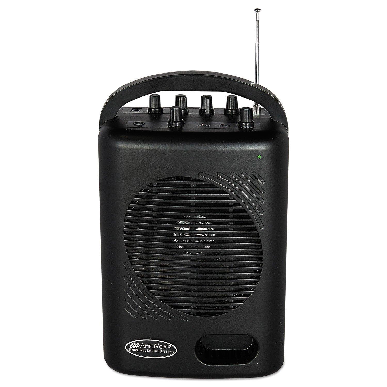 AmpliVox - SWB245 - AmpliVox SWB245 Power Pod PA Media Package - 50 W Amplifier - Wireless Microphone - AC Adapter,