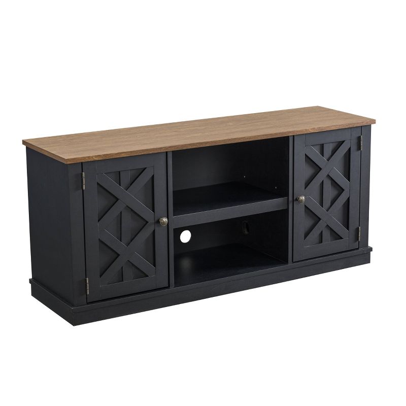 54" TV Stand For TVs up to 60" Charcoal - Home Essentials