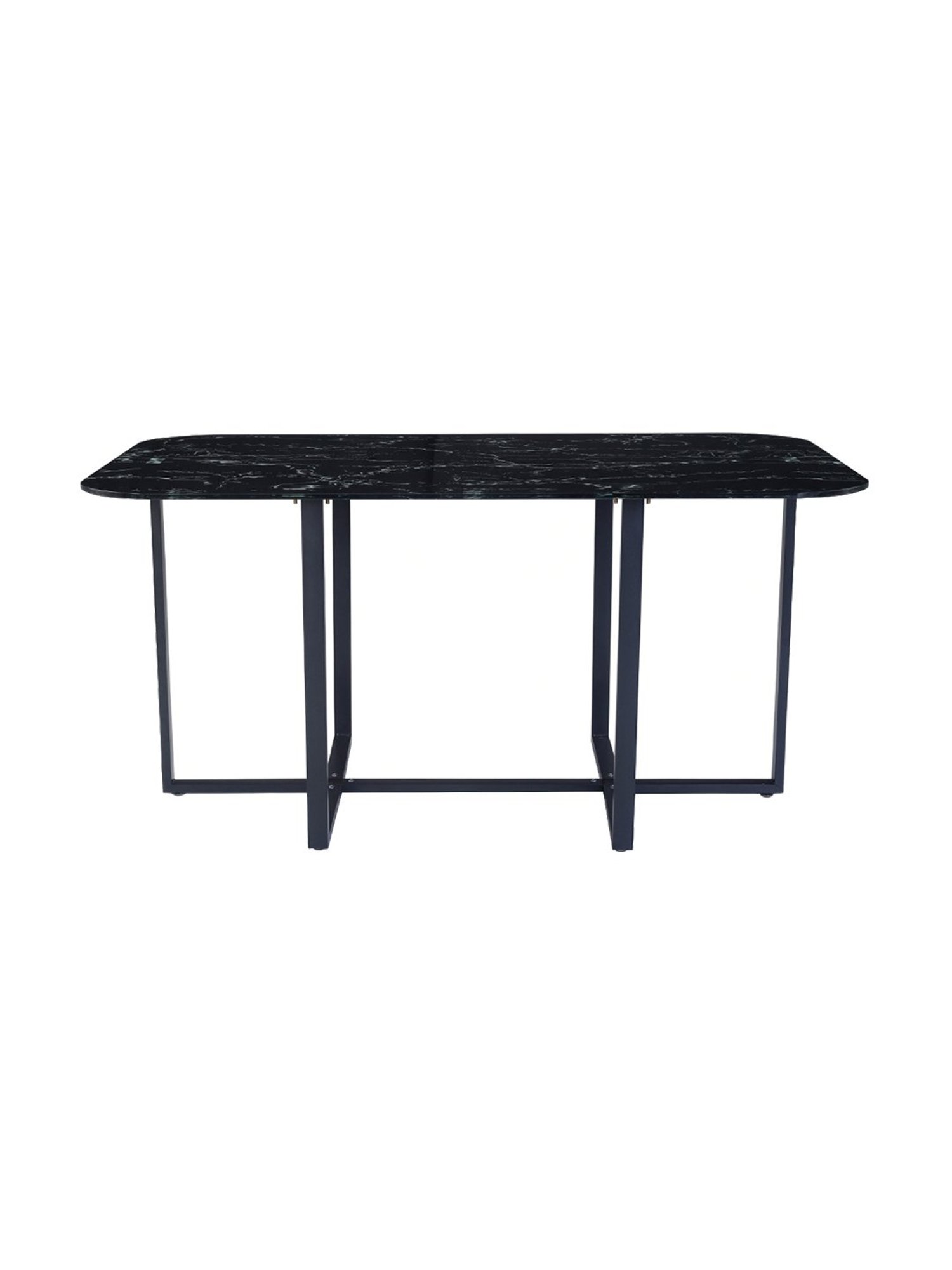 Pure Jenna Metal 6 Seater Dining Set in Black Finish