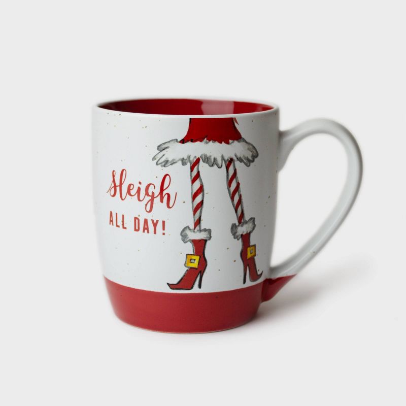 16oz Ceramic Be Merry Mug and Eye Mask Gift Set - Peppermint & Pine