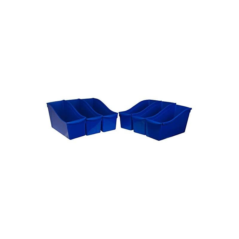 Large Book Bin, 14.3 x 5.3 x 7", Blue, Case of 6 (71101U06C)