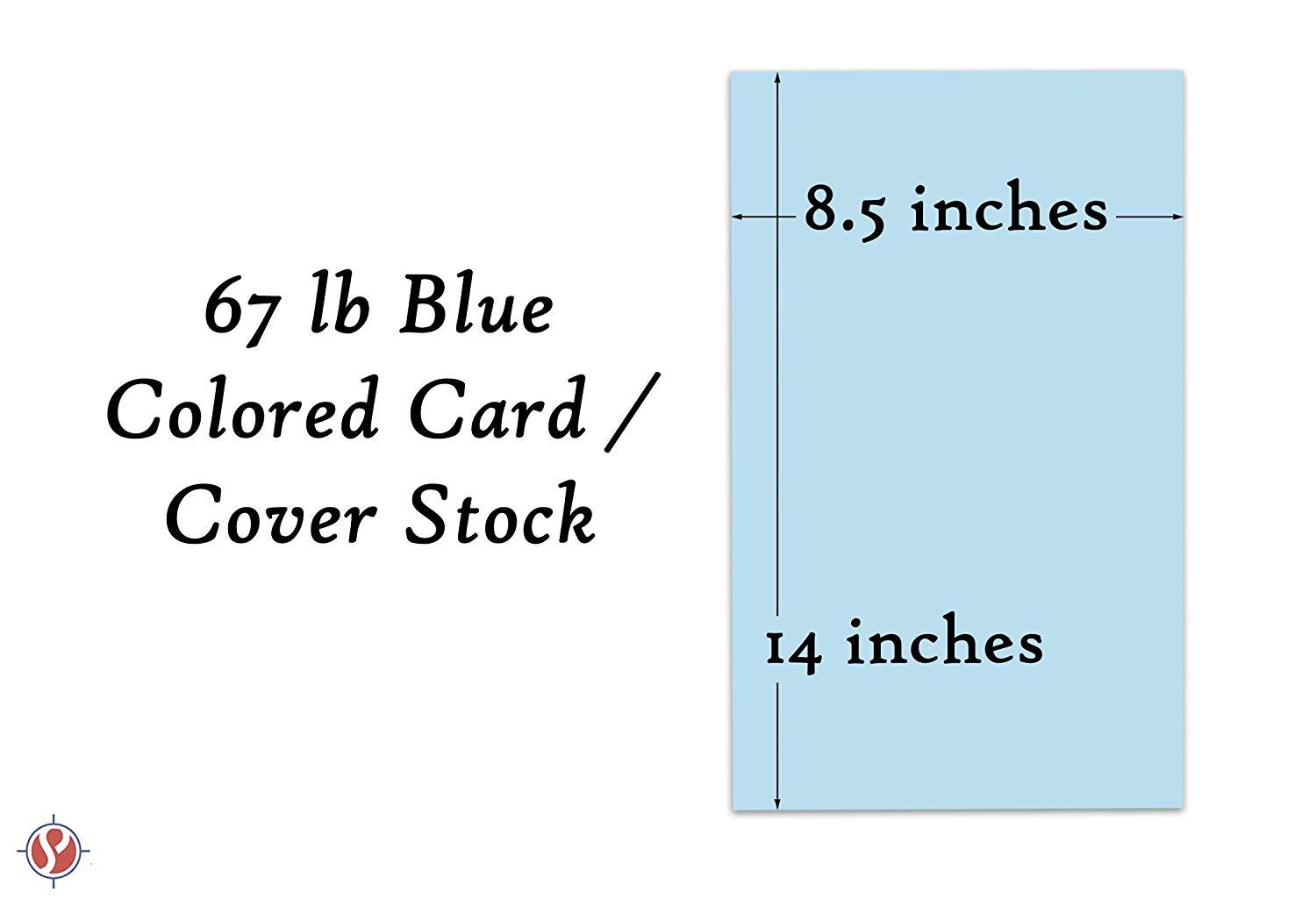 Blue - Colored Card / Cover Stock 67lb. Size 8.5 X 14 Legal / Menu Size 50 Per Pack