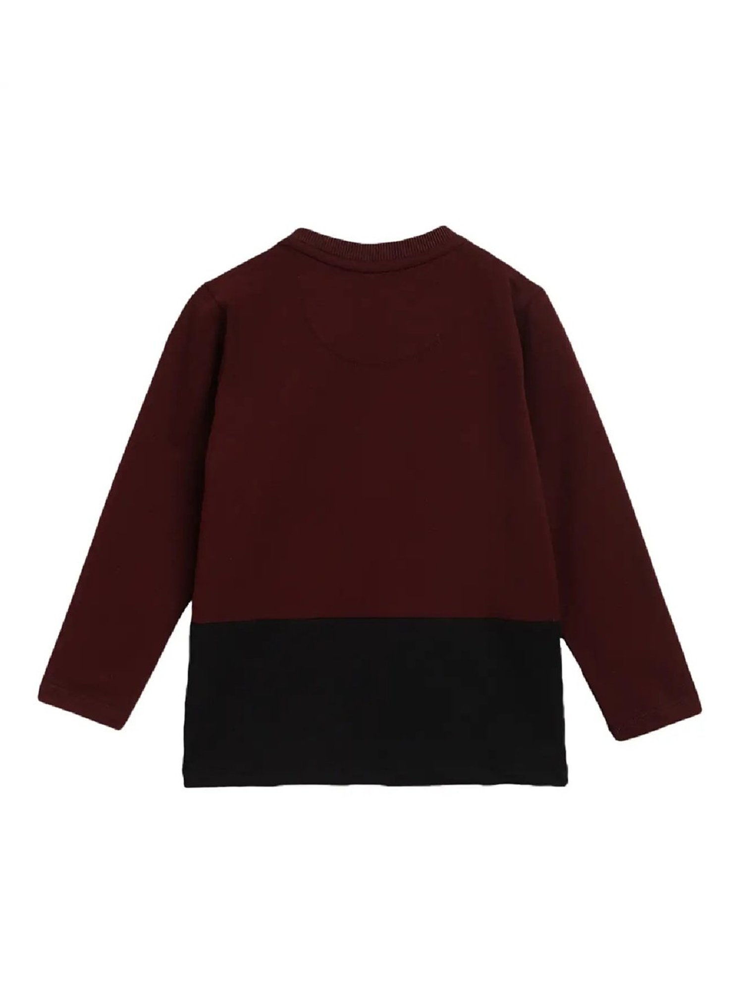 Blue Giraffe Kids Burgundy Color Block  T-Shirt