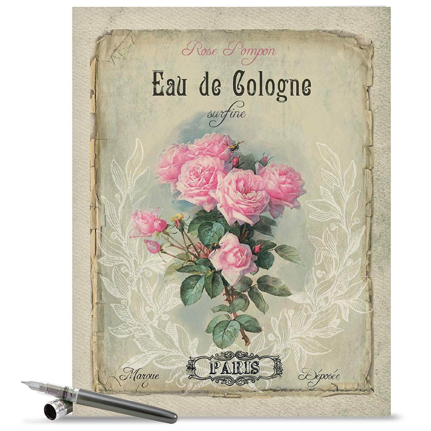 Jumbo Mother's Day Card: Vintage Perfume Featuring Vintage Turn of the Century French Perfume Advertisements,With Envelope (Extra Large Version: 8.5'' x 11'') J6472EMDG
