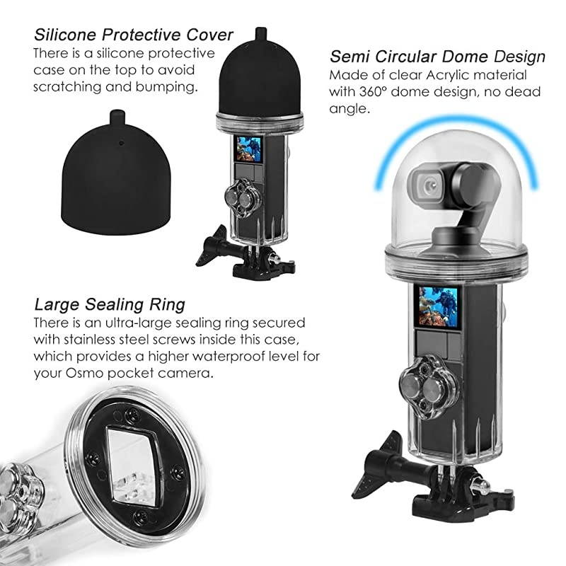 Waterproof Housing Case for DJI Osmo Pocket Accessories 60M Underwater Diving Protective Housing Shell Accessories Kit