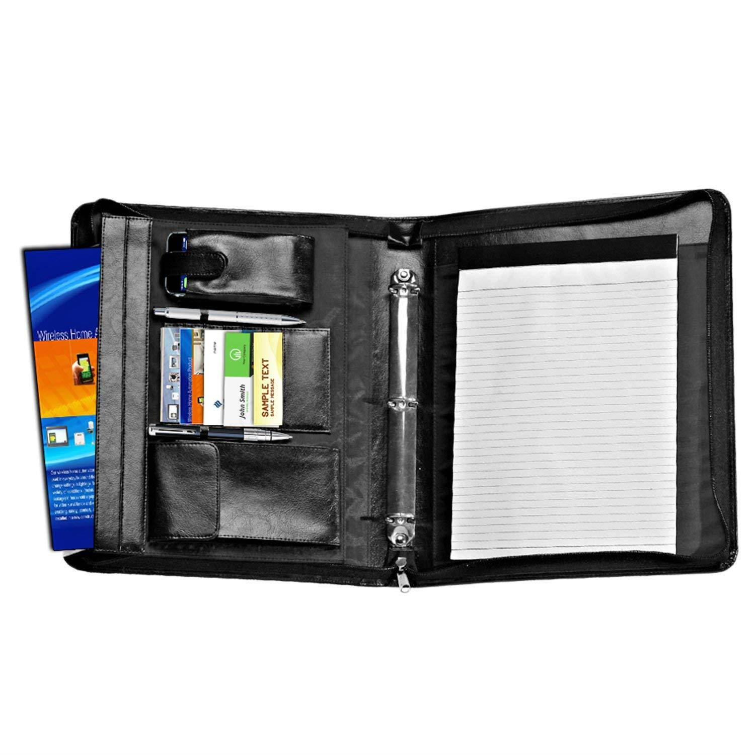 Natico Ring Binder, Portfolio, Padfolio Black, Ringbinder 13.75 x 11.75 (60-PF-42)