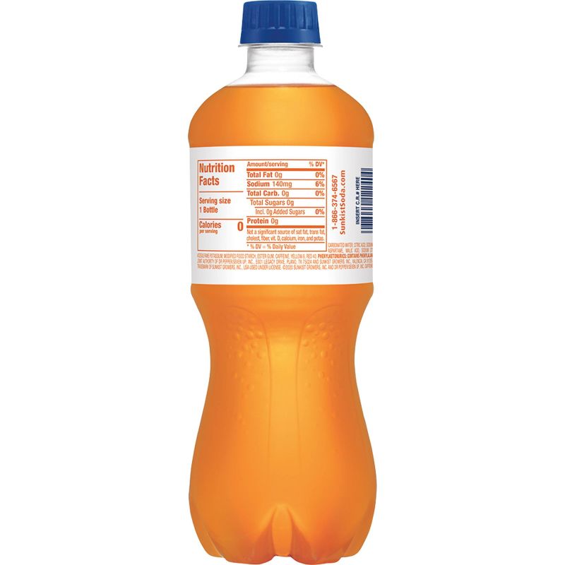 Sunkist Zero Sugar Orange Soda - 20 fl oz Bottles