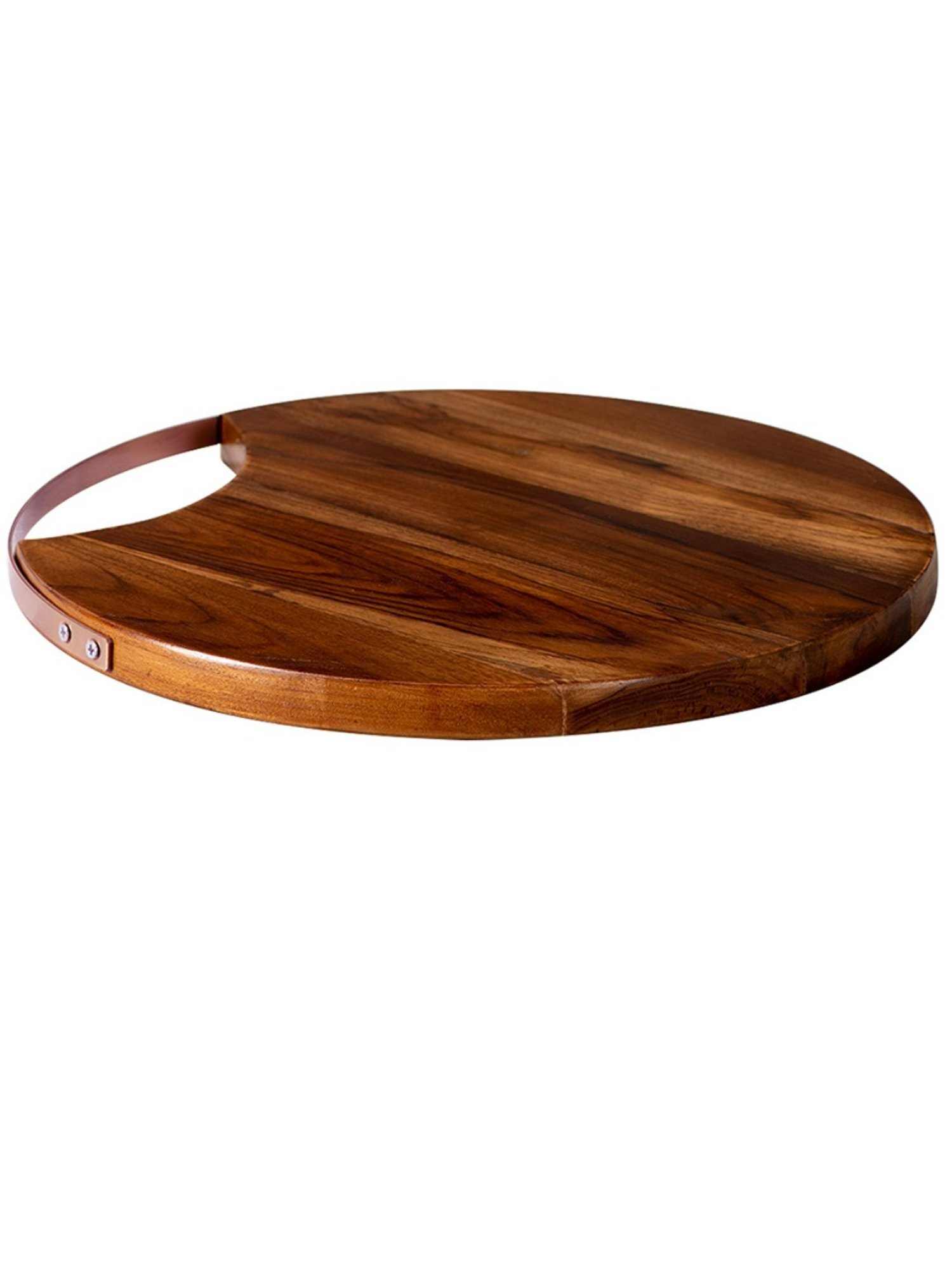 Nestroots Solid Brown & Copper Teak Wood Cheese Board