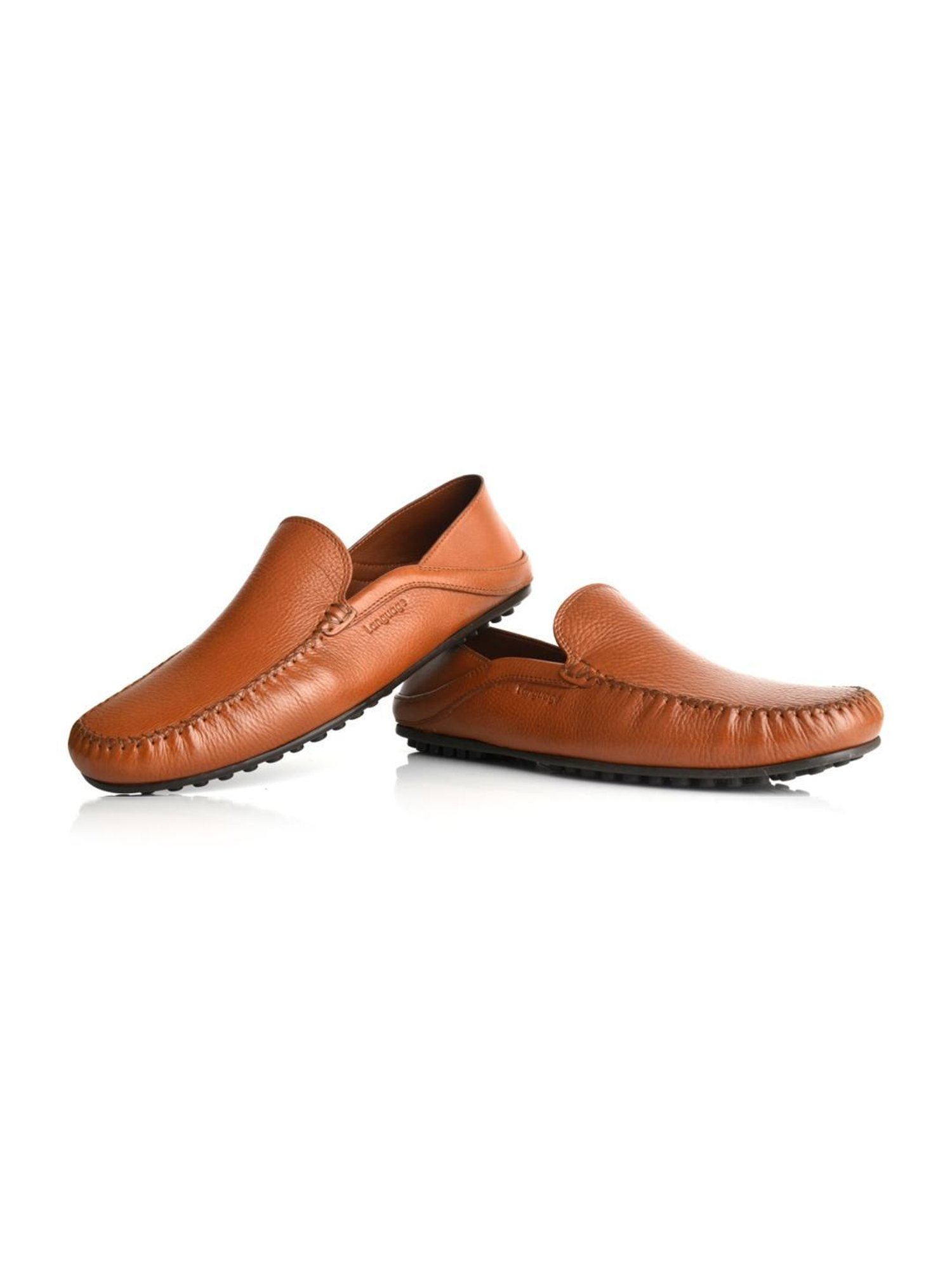 Language Shoes Men's Rehat Driver Tan Loafers