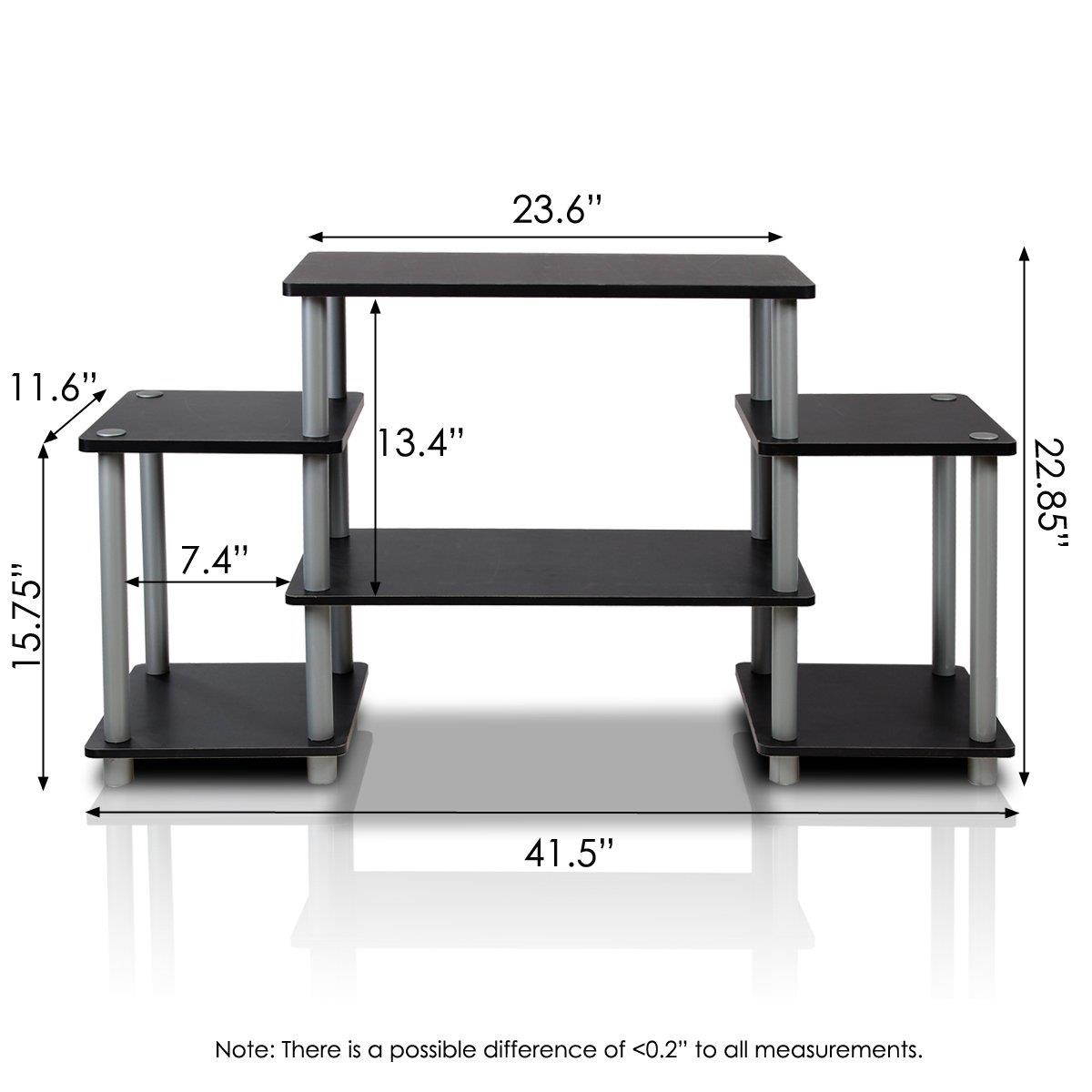 Furinno 11257BK/GY Turn-N-Tube No Tools Entertainment TV Stands, Black/Grey