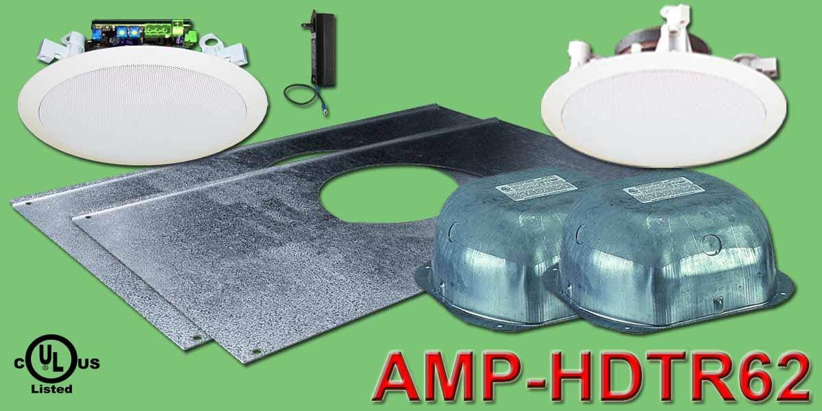 OWI AMP-HDTR62 6 inch Three Source/Integratable Amplified/In Ceiling Speaker with Transformer/Tile Bridge/Backcan and IC6 Speaker