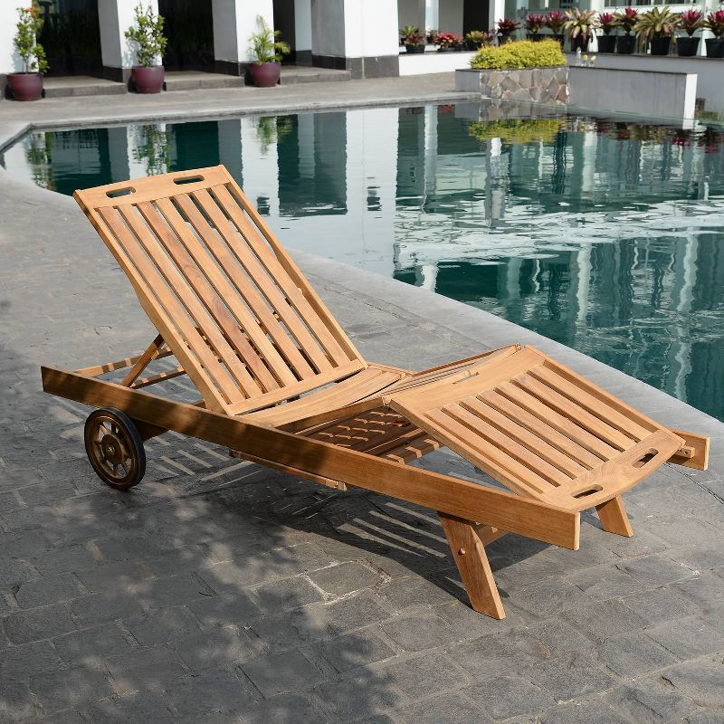 Sherwood Outdoor Teak Chaise Lounge with Cushion - Cambridge Casual