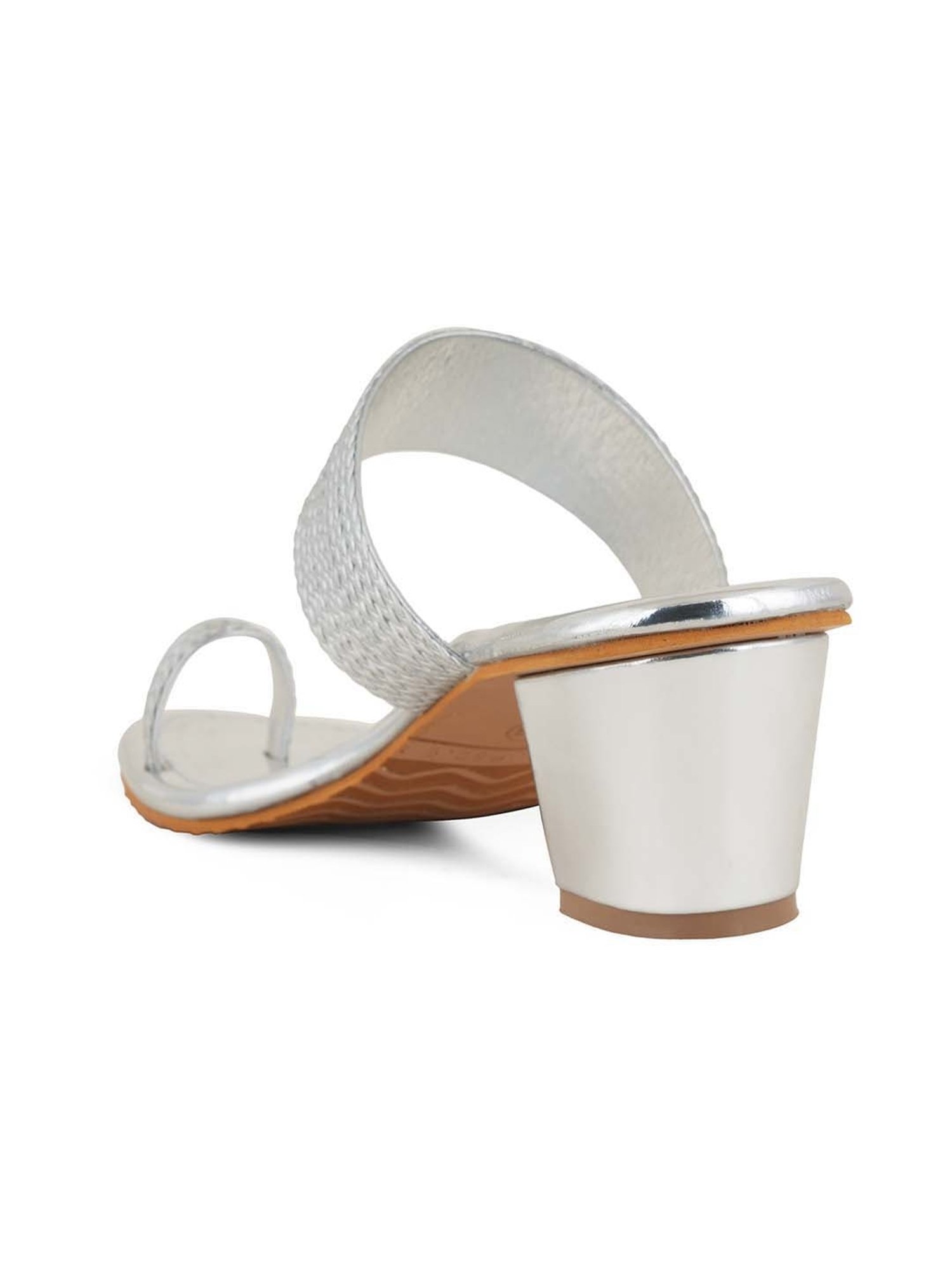 Scentra Women's Silver Toe Ring Sandals