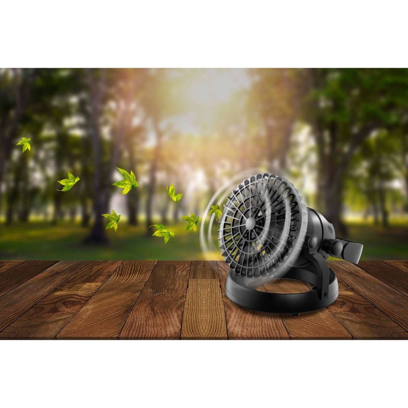 Climature Multipurpouse 2 In 1 Led Light And Portable Fan Black