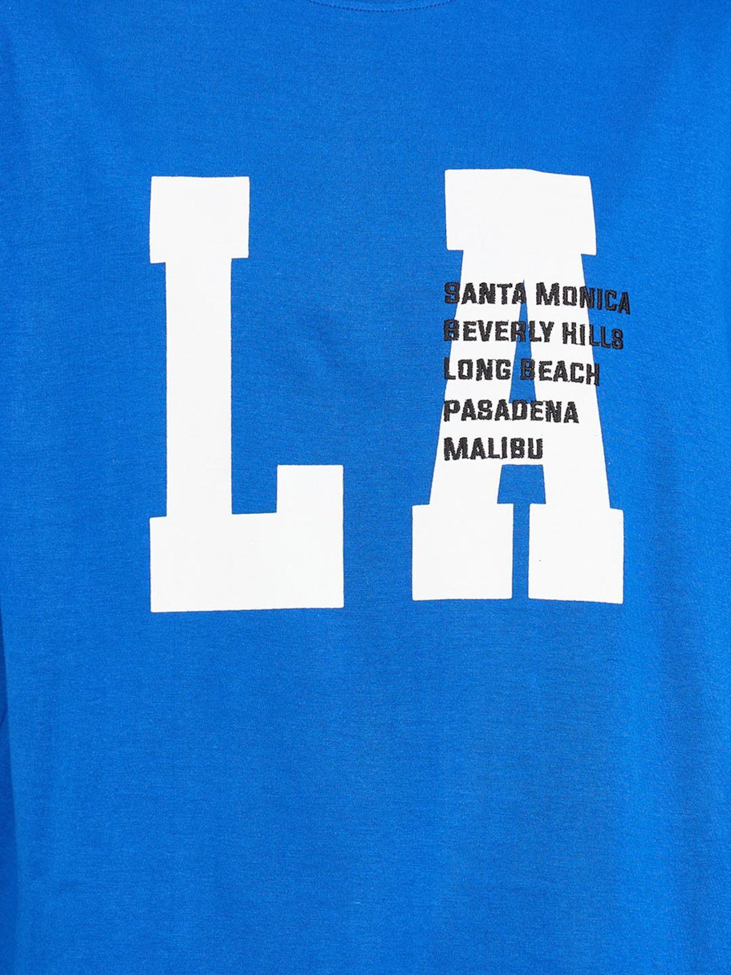 Styli Blue Cotton Printed T-Shirt