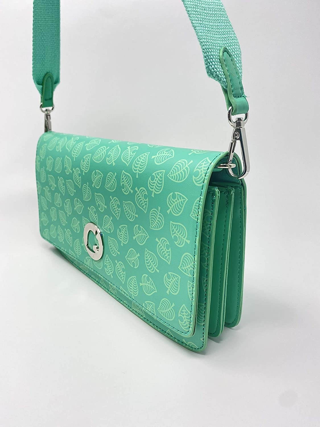 Controller Gear Animal Crossing: New Horizons Sling Bag for Women, Girl's, Kids. Nintendo Switch, Lite Case, Accessories, Travel Bag, Carrying Case. Teal Leaves. - Nintendo Switch - Nintendo Switch;