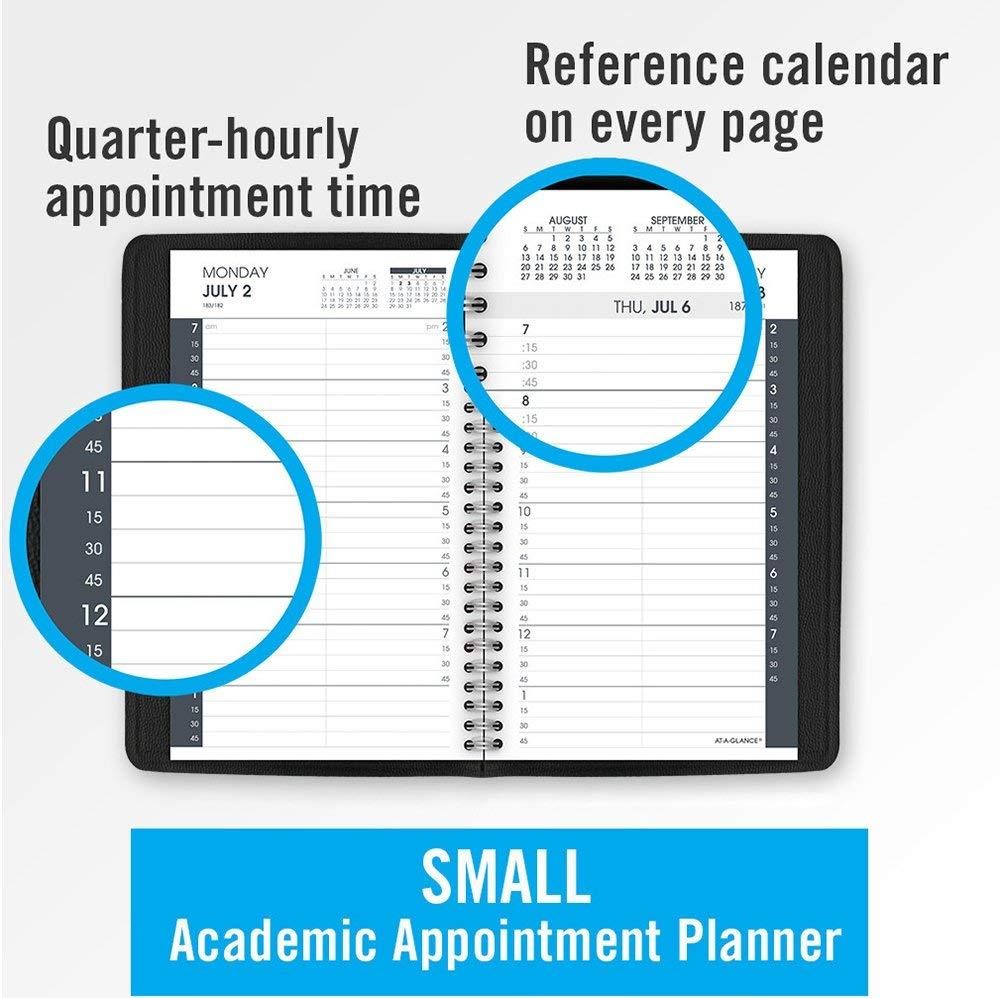 AT-A-GLANCE 2018-2019 Academic Year Daily Appointment Book/Planner, Small, 4-7/8 x 8, Black (7080705)