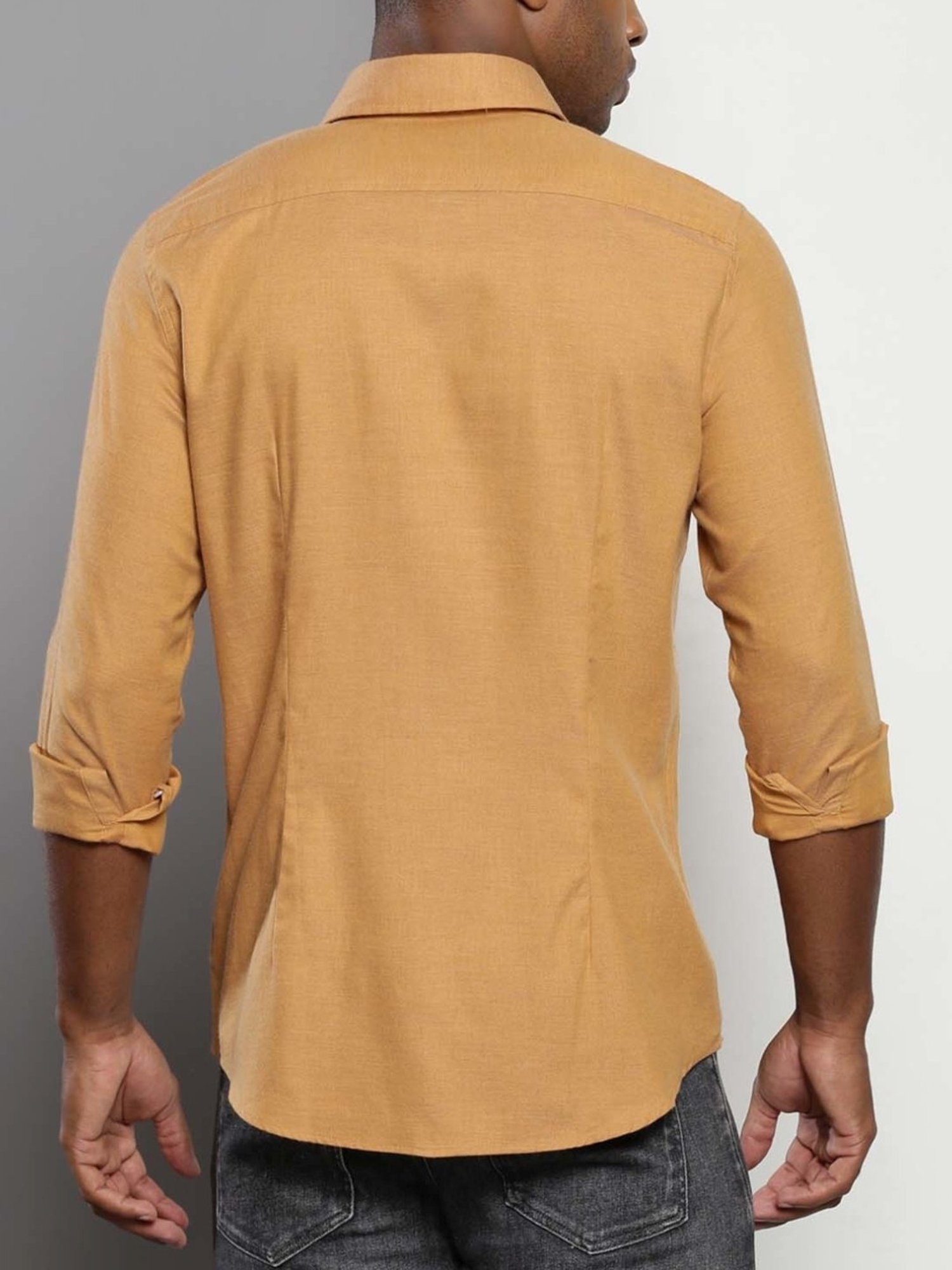 Calvin Klein Orange Pop Cotton Slim Fit Shirt