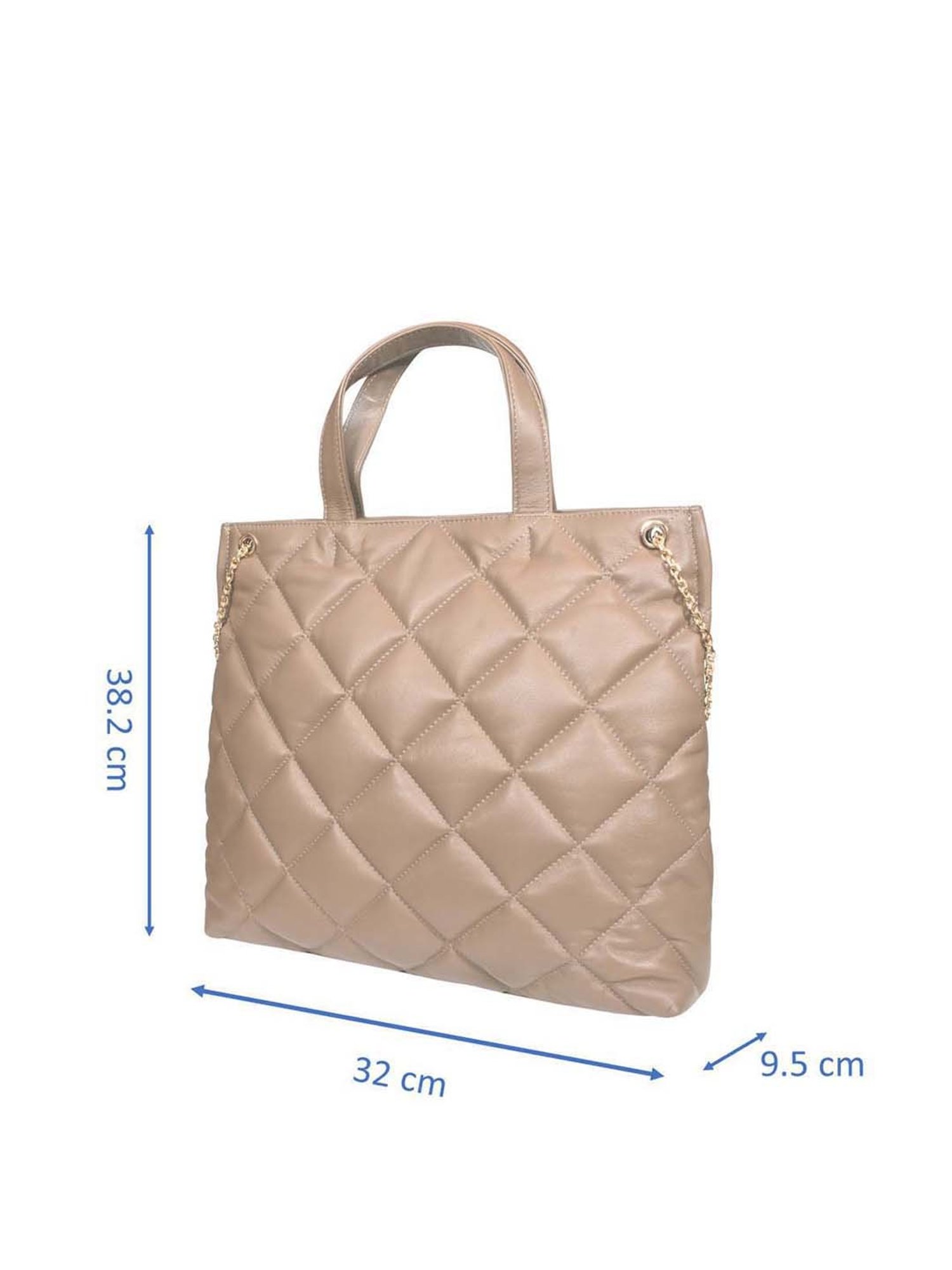 SASSORA Khaki Quilted Large Shoulder Bag