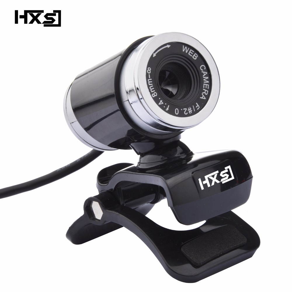 HXSJ A860 640X480 Video Record HD Webcam Web Camera With MIC Clip-on For Android TV Rotatable Computer Camera Web cam- (Black+Red)