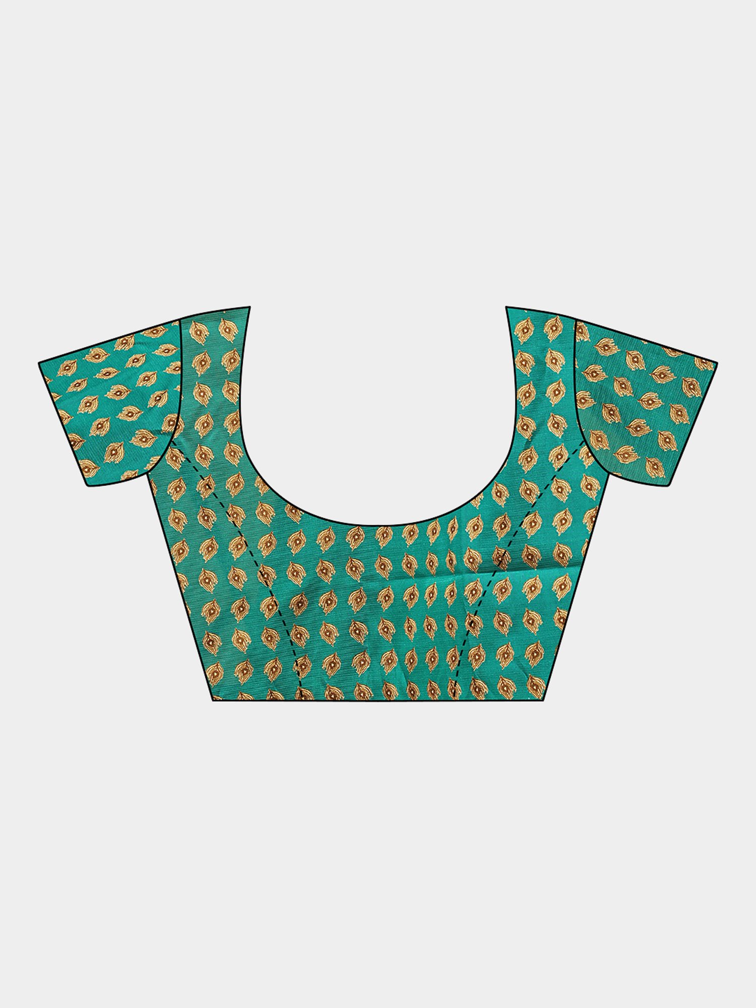 KSUT Blue & Beige Check Saree With Blouse