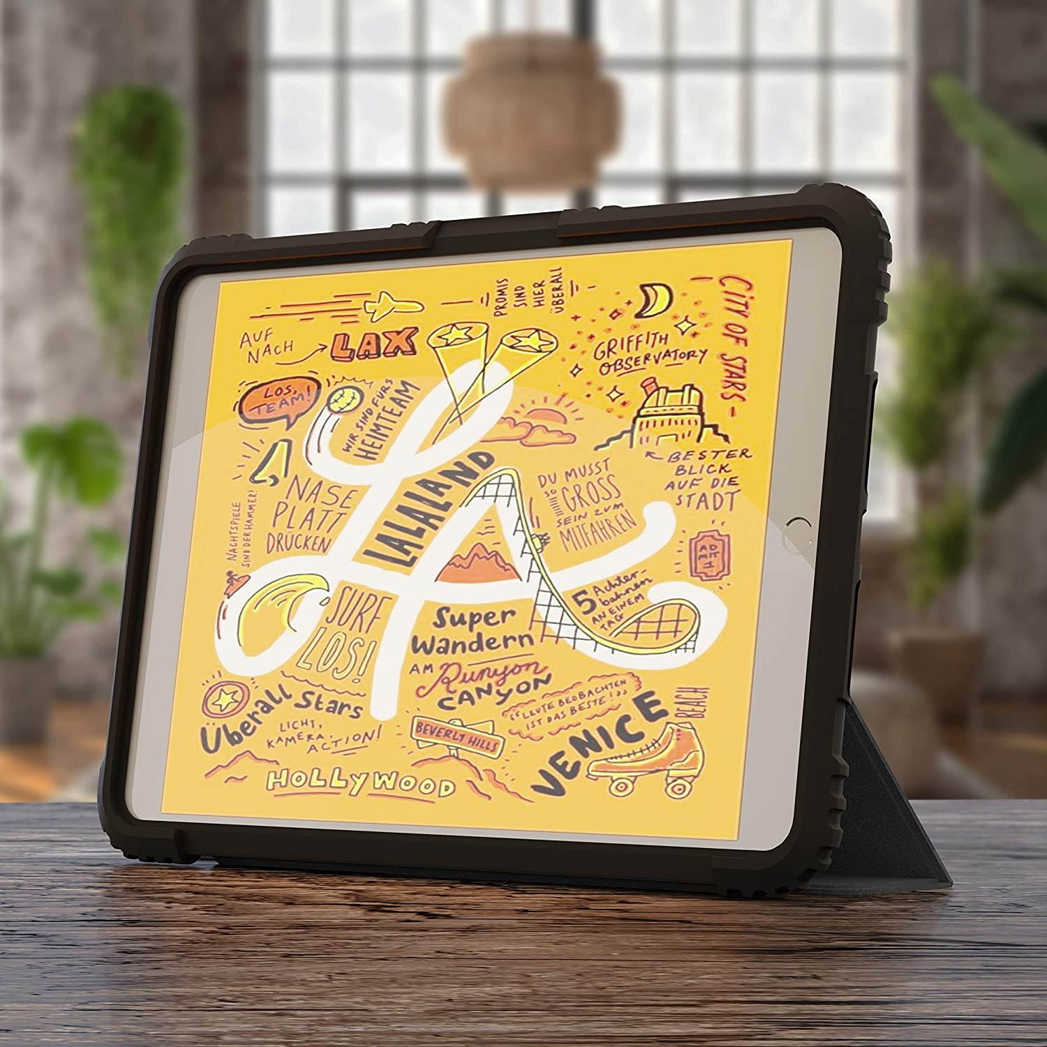 Encased iPad Mini 5 Case with Kickstand Cover (2019) Ultra Protective Clear Back Stand Case for Apple iPad Mini 7.9 inch - Black