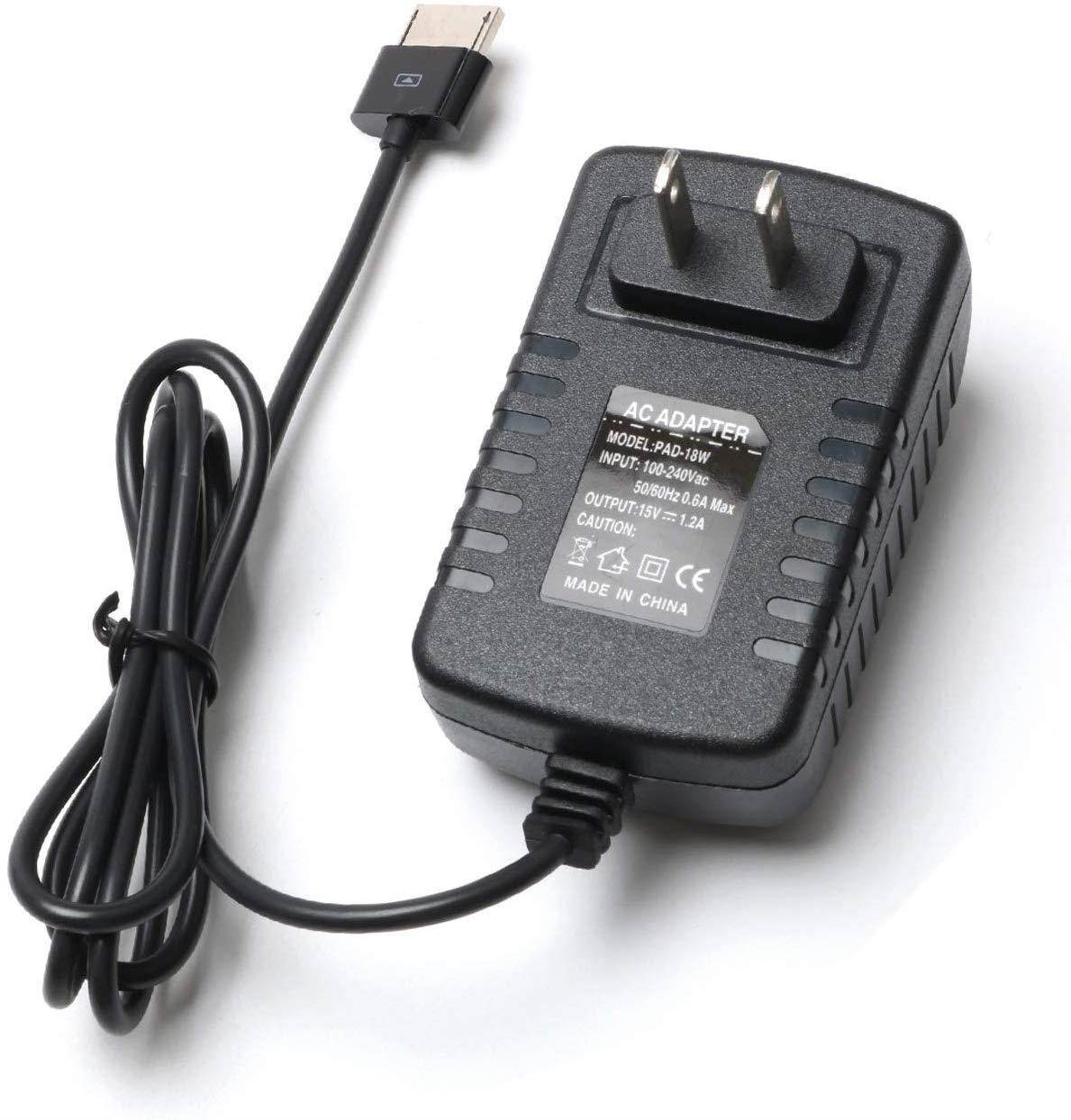 15V 1.2A 18W Ac Charger Power Supply Adapter Cord for Asus Vivo Tab RT TF600 TF600T TF701T TF701T TF810 TF810C- 11.6-Inch Tablet