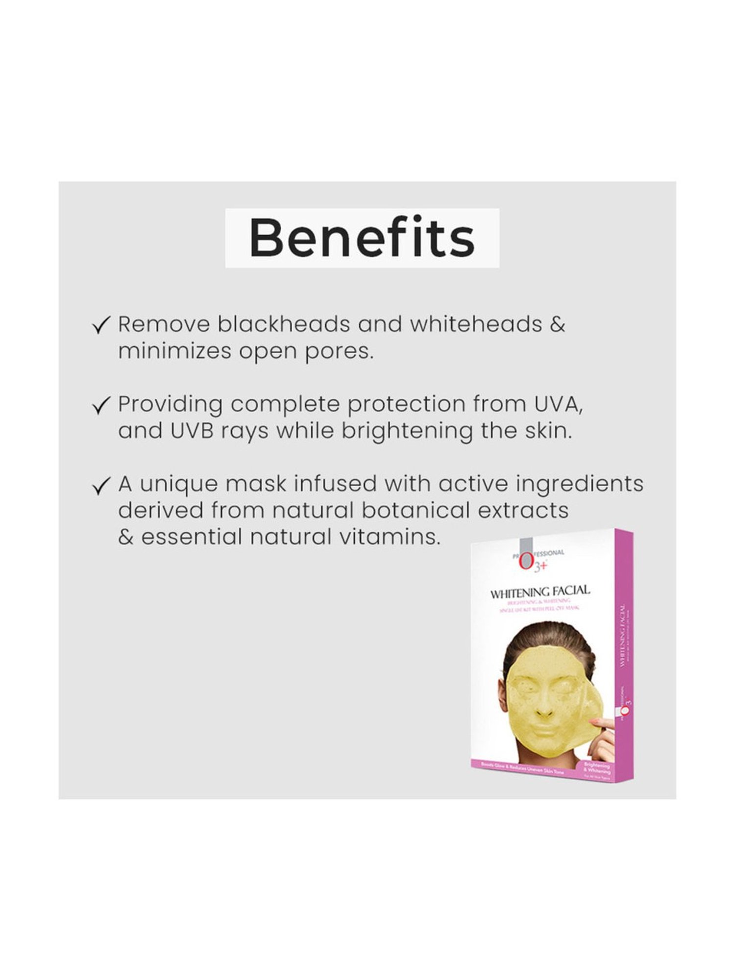 O3+ Whitening Facial Kit withBrightening & WhiteningPeel Off Mask - 45 gm