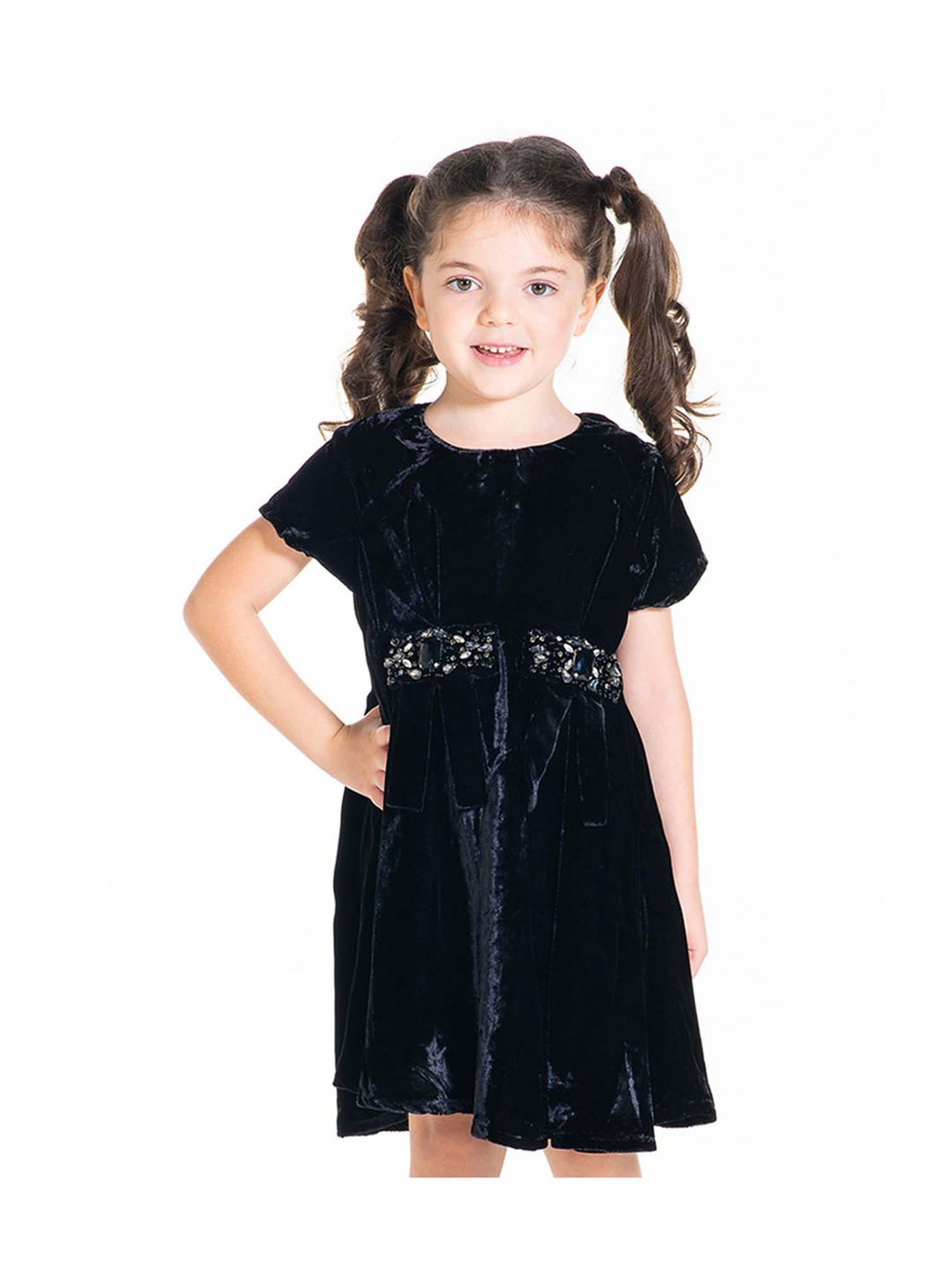 Cherry Crumble By Nitt Hyman Kids Black Embellished Dress