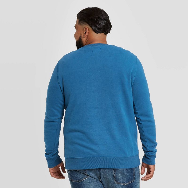 Men's Big & Tall Regular Fit Fleece Crew Sweatshirt - Goodfellow & Co™ Dark Blue 4XB