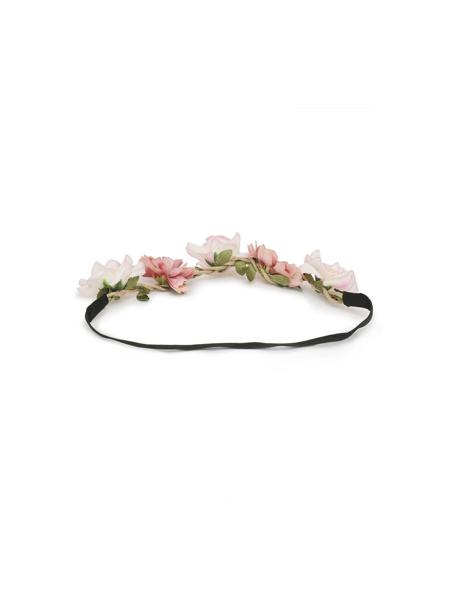 OOMPH Pink & White Fabric Floral Hair Band