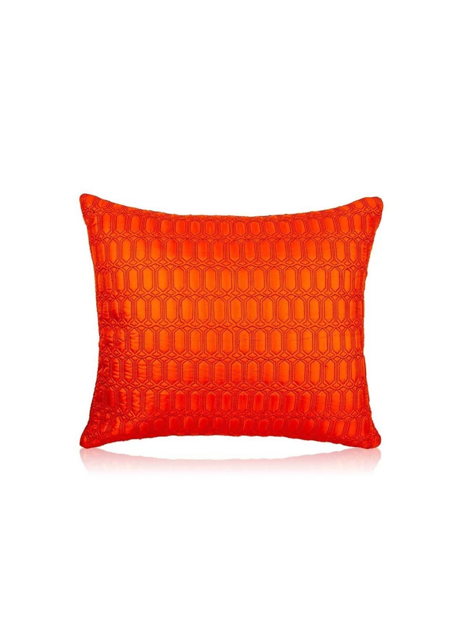 Home4U Izack Orange Satin Silk Cushion Cover - Set of 1