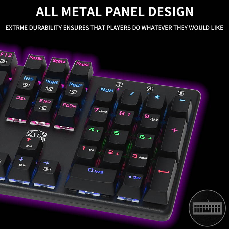 Gaming Mechanical Key-board Office USB Key-board Blue Red Switch Number keys