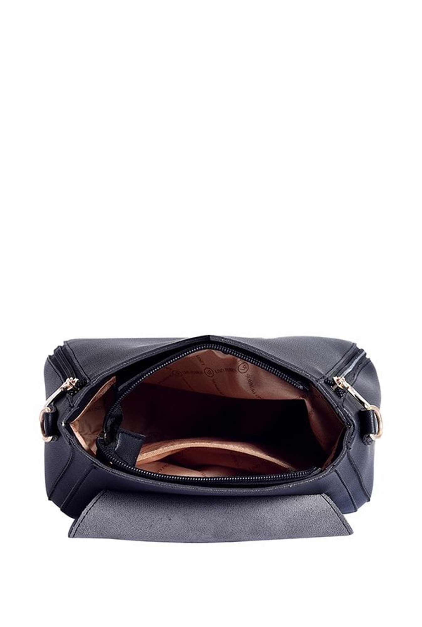 Lino Perros Black Solid Satchel Handbag