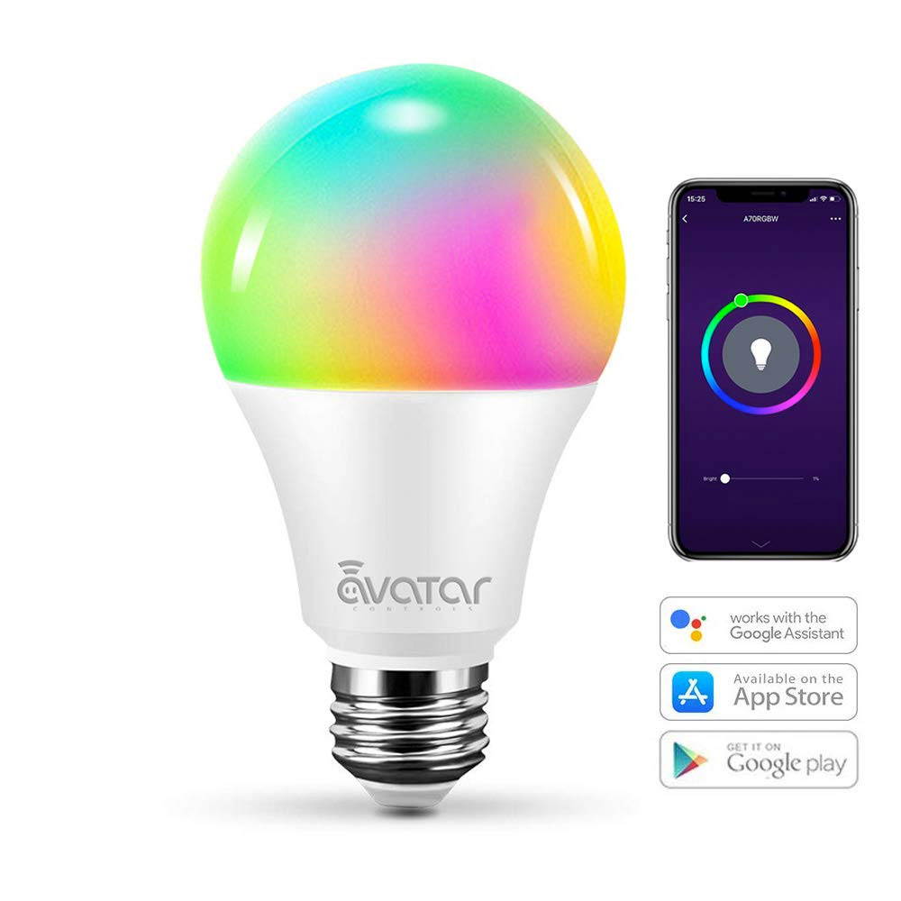 Avatar Controls Smart LED Light Bulb, Alexa Light Bulbs WiFi Dimmable Work with Google Home/Amazon Alexa RGBW Color Changing Lights, No Hub Required  7W E26 A19