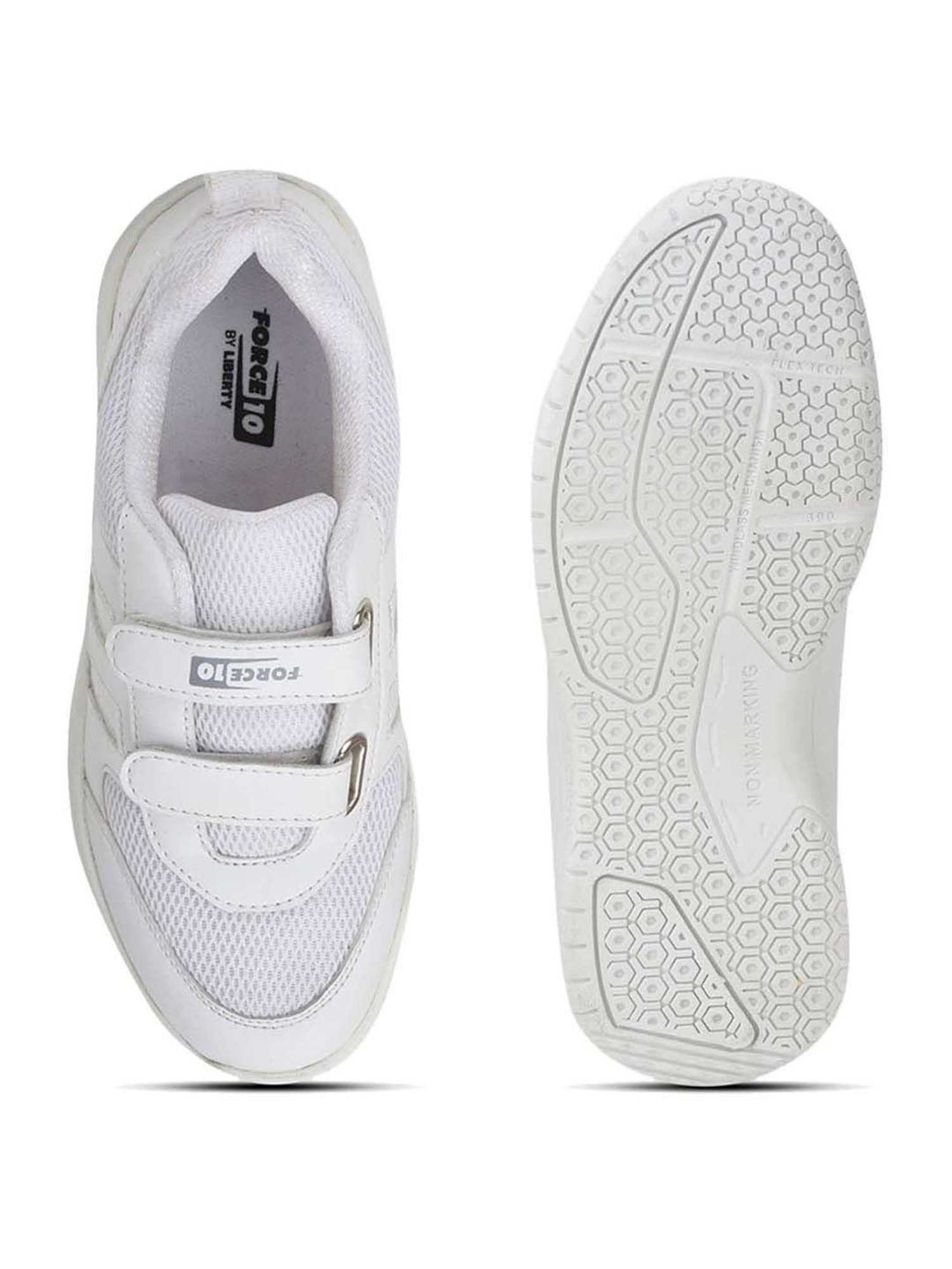 Force 10 By Liberty Kids White Velcro Shoes
