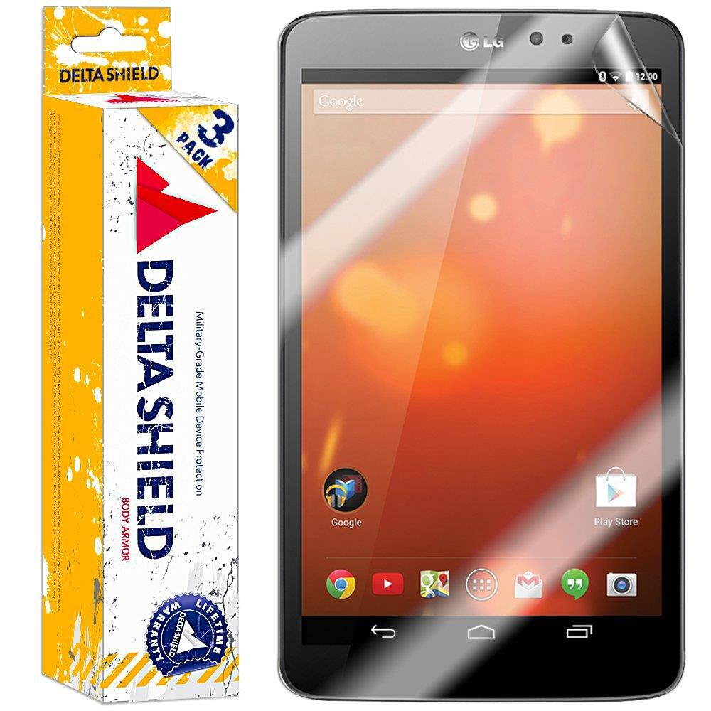 DeltaShield Screen Protector for LG G Pad 8.3 (4G,LTE)(3-Pack) BodyArmor Anti-Bubble Military-Grade Clear TPU Film