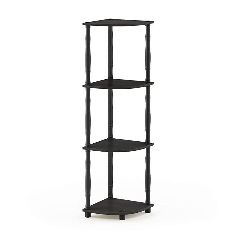 TurnN 4Tier Multipurpose Corner Display Rack with Classic Tubes EspressoBlack
