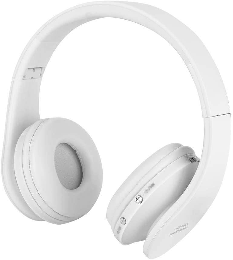 Bicaquu Gaming Headset, Head-Mounted Headphone, Built-in Microphone, Internet Bar for Home(White)