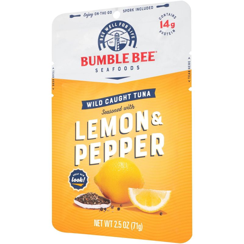 Bumble Bee Lemon & Pepper Seasoned Tuna Pouch with Spoon - 2.5oz