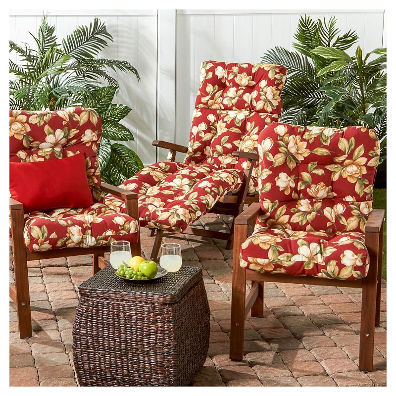 Set of 2 Roma Floral Outdoor Seat/Back Chair Cushions - Kensington Garden