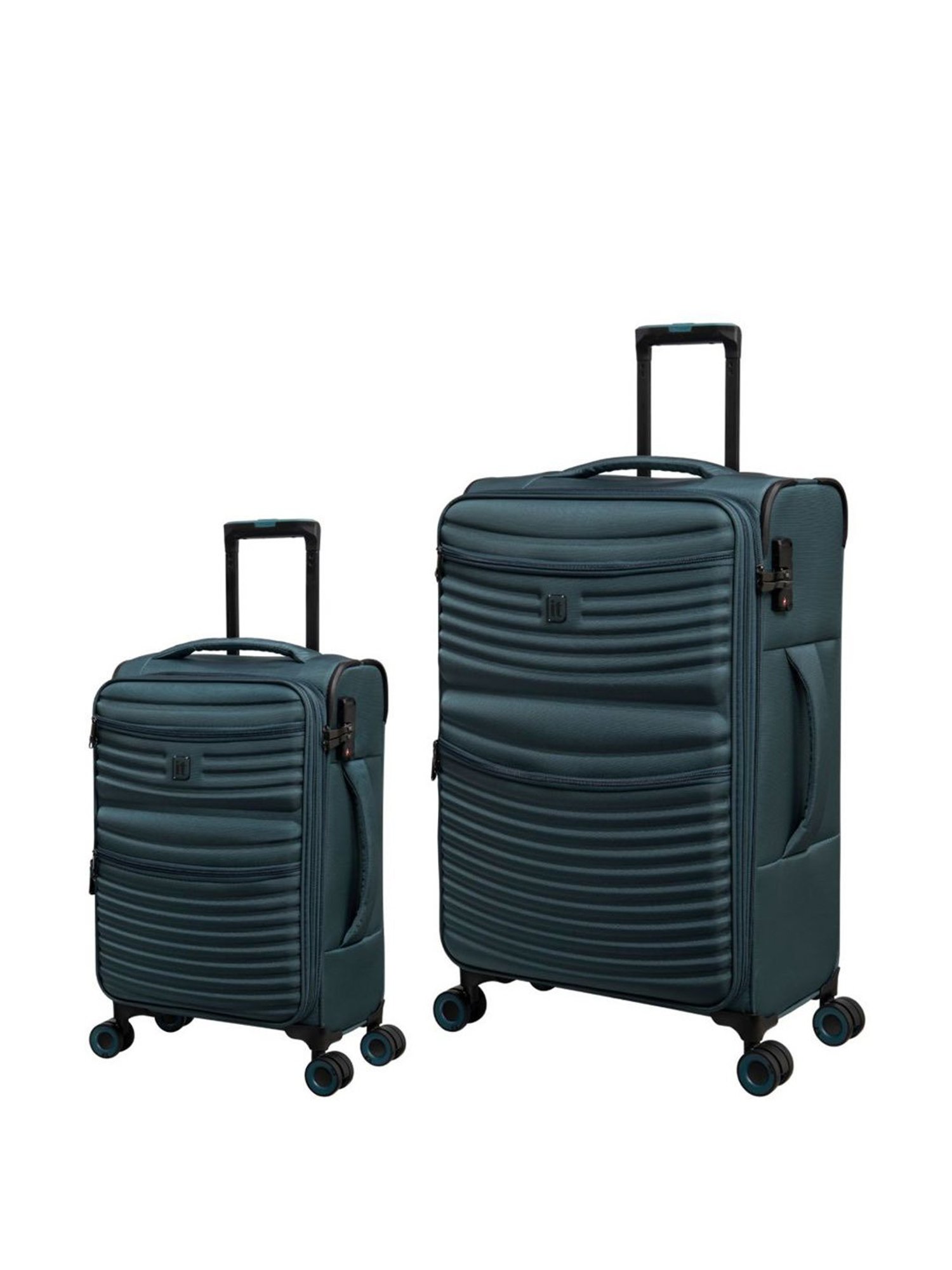 it luggage Precursor Teal Combo-28 & 20 inches Expandable Soft Case Luggage Trolley with TSA Lock