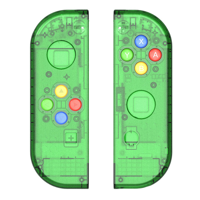 1 Pair for Nitendo switch NS JoyCon Joy Con Controller Housing Shell Case for NintendoSwitch Clear Cover(green)