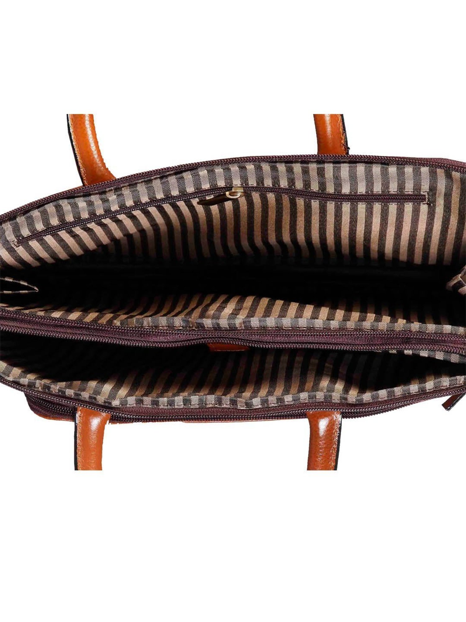 SCHARF Casa Grace Tan Leather Medium Laptop Messenger Bag - 13.4 inches