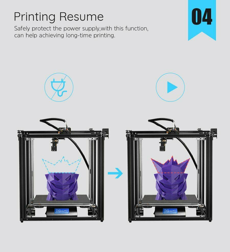 Creality Ender-5 Plus 3D Printer Auto Bed Leveling 350X350X400mm + Blue Filament