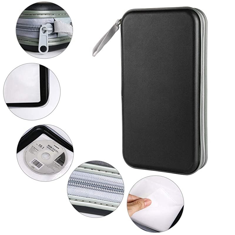 80 Capacity Heavy Duty CDDVD Wallet Binder Storage Case Bag Holder Booklet Dark Blue