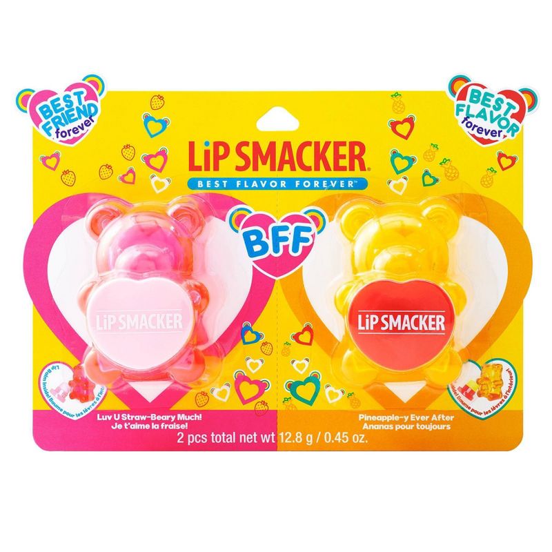 Lip Smacker Bear Lip Balm - Pink/Yellow - 2pk